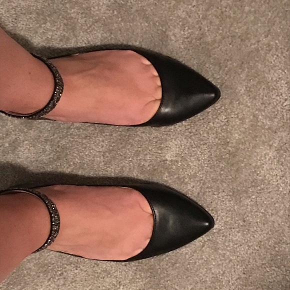 BCBGeneration black flats with rhinestone ankle, 6 - Picture 4 of 6